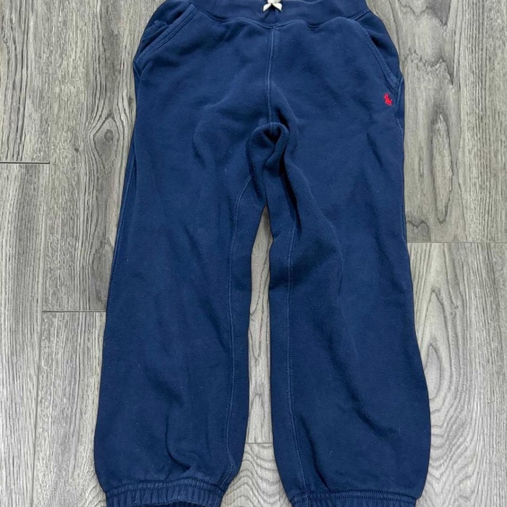 POLO RALPH LAUREN Youth 7 Navy Blue Fleece Jogger Sweatpants Kids Activewear